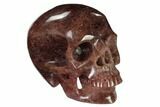 Realistic, Carved Strawberry Quartz Crystal Skull #151185-1